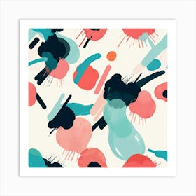 Abstract Modernist Colorful Blots 4 Art Print 3 Art Print