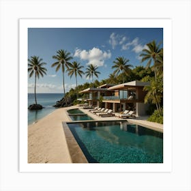 Villa On The Beach Art Print