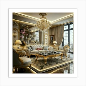 Gold Living Room Art Print