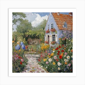 A Sunny Day in a Holland Garden # 2 Art Print