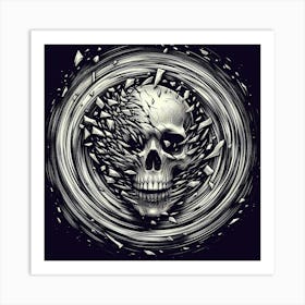 Skull In A Circle Art Print