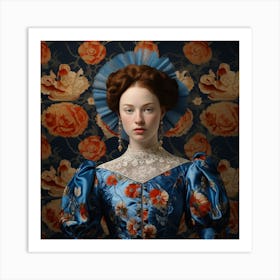 Woman in Blue Art Print