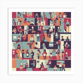 People In A Group Art Print