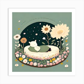 Slumbering Cat Art Print