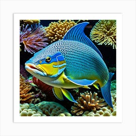 Blue Coral Fish 2 Art Print