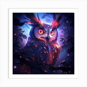 Owl In The Forest Art Print