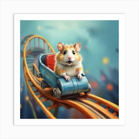 Hamster On Roller Coaster Art Print