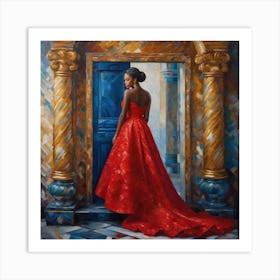 Woman In A Red Dress 2 Art Print