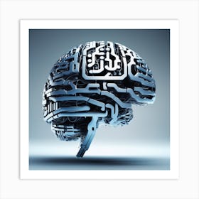 Brain With Circuit Board Art Print