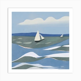 Rough Sea Square Art Print