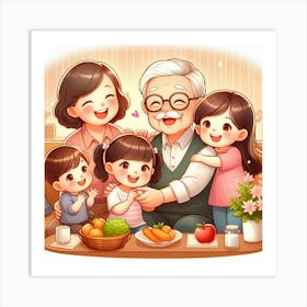 Asian Family Art Print