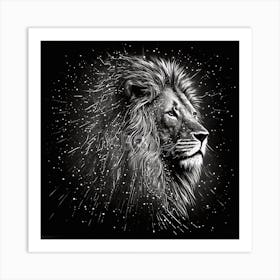 Lion In The Night Sky Art Print