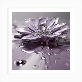 Water Drop Flower Art Print