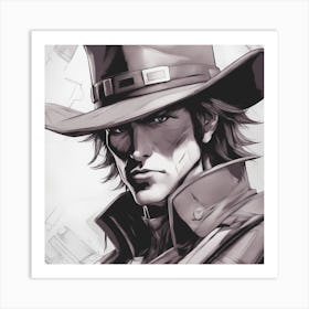 Man In A Cowboy Hat Art Print