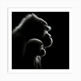 Portrait Of Gorillas Art Print