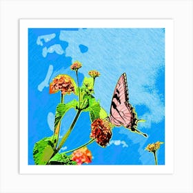 Butterfly on a flower Art Print