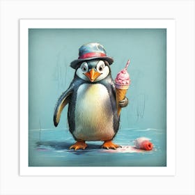 Penguin Ice Cream 4 Art Print