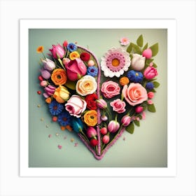 Heart shaped spring flowers 2 Art Print