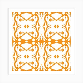 Orange And White Pattern Art Print