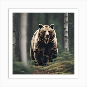 Brown Bear In The Forest 2 Art Print