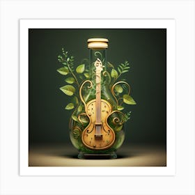 Violin In A Bottle Art Print