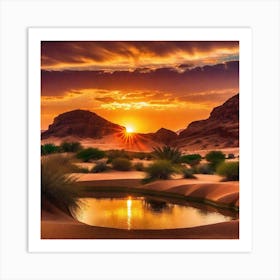 Sunset In The Desert 13 Art Print