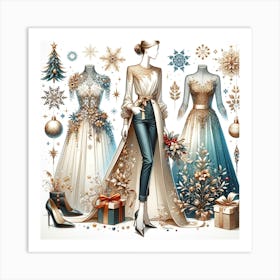 Christmas Dresses Art Print