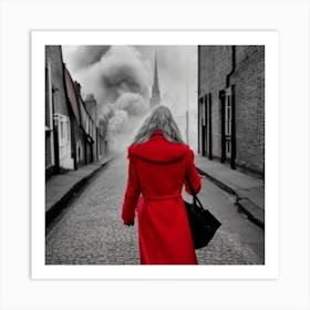 Lady in Red Art Print