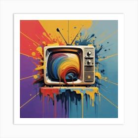 Abstract Painting Style Tv Broadcast Art Print