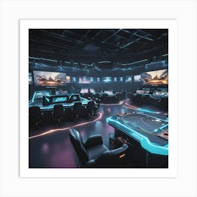 Futuristic Gaming Room Art Print