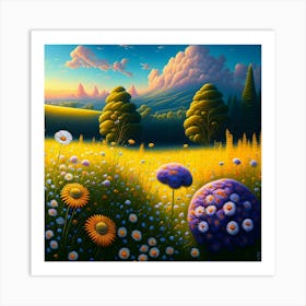 Daisy Field Art Print