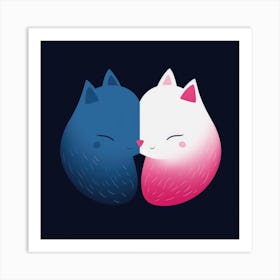 Two Cats Kissing Art Print