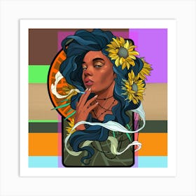 Sunflower Girl Art Print