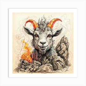 Goat With Horns 14 Art Print