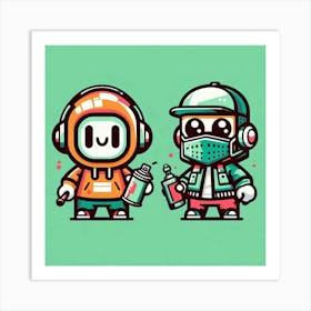 Two Cartoon Characters Art Print