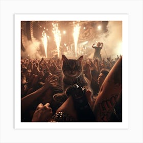 Cat At A Concert 3 Art Print