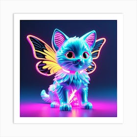 Fairy Cat With Wings Art Print