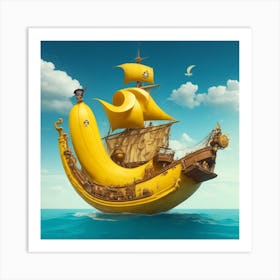 Banana In The Shape Art Print