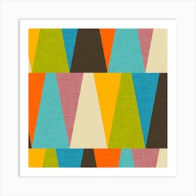 Retro Color Block Triangle Square Art Print