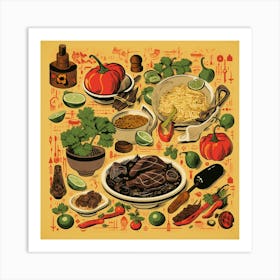 Mexican Food Illustration Art Print