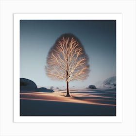 Tree In The Snow 3 Art Print