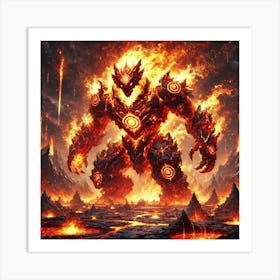 Aspect Of The Yang Fire Wolf Converted Art Print