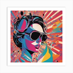New Poster For Ray Ban Speed, In The Style Of Psychedelic Figuration, Eiko Ojala, Ian Davenport, Sci (8) Art Print