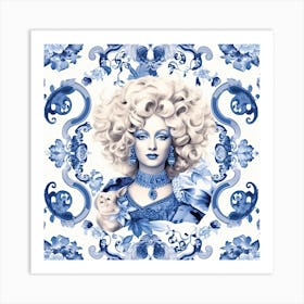 Dolly Parton Delft Tile Illustration 3 Art Print