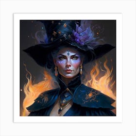 Witch In Flames 1 Art Print