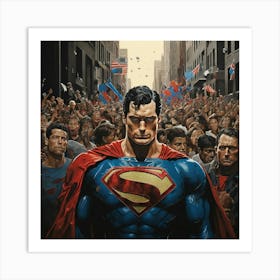 Superman In The Crowd Art Print 2 Art Print