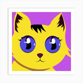 Yellow Cat With Blue Eyes Art Print