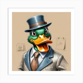 Duck In A Suit 27 Art Print