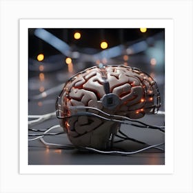 Brain With Wires 1 Art Print