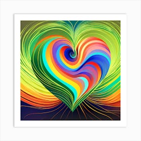 Rainbow Heart Art Print